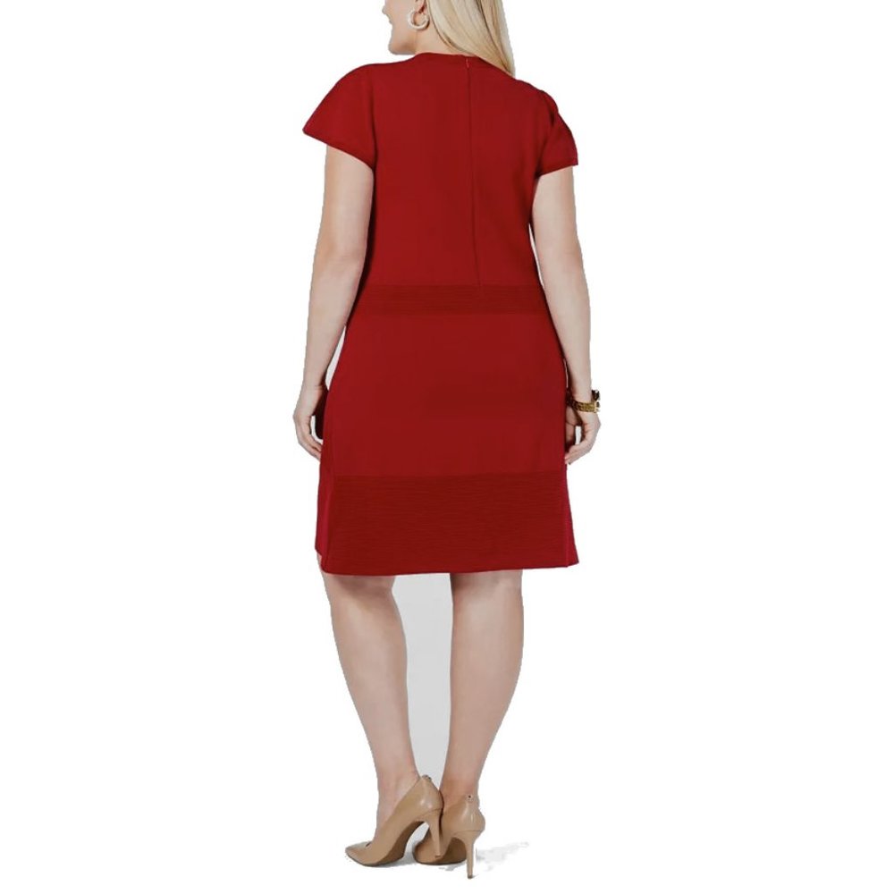 NWT Womens Plus Size 0X MICHAEL Michael Kors Red Midweight Knit Sheath Dress - Picture 2 of 2